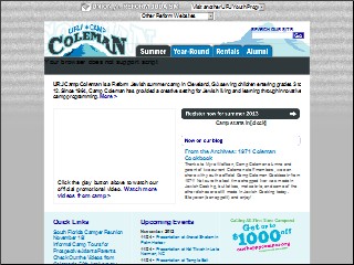 Web site www.campcoleman.org, UAHC Camp Coleman