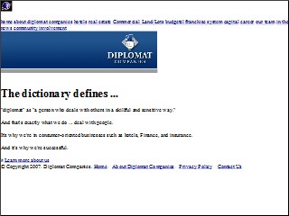 Web site www.diplomatcompanies.com, Diplomat Hotel Co